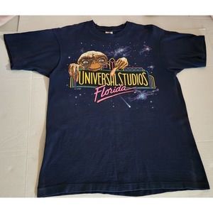 VTG. 90's Universal Studios Florida ET Blue Single Stitch‎ T Shirt Medium